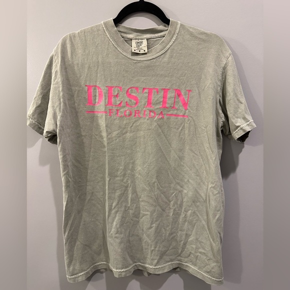 Comfort Colors Destin, Florida Short Sleeve Tee Green/Grey Size M - Picture 1 of 5
